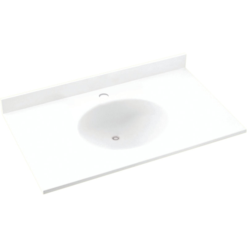Plateau de meuble-lavabo simple 31 po Ellipse, blanc