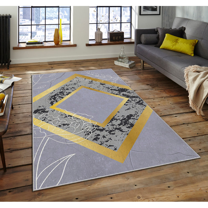 Luxurious Area Carpet (5.2 x 7.5 ft), 100% Polyester, 740 g/m² | Soft Velvet Fabric with Non-Slip Felt Dot Underside, Laminated Sponge for Comfort | Easy to Clean, Machine Washable at 86°F | Ideal for Living Room & Bedroom Decor