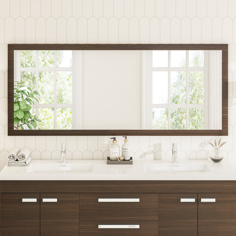 Miroir rectangulaire en bois de chêne gris 42 "x 32" Eviva Reflection, 30 po x 60 po, Chêne gris