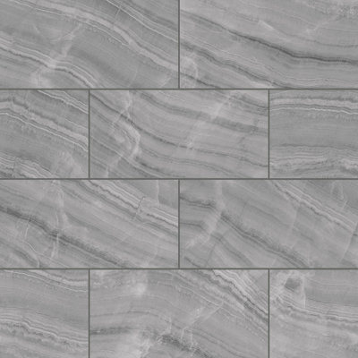 Carreau de mur et de plancher en porcelaine aspect pierre 12 po x 24 po Gemma