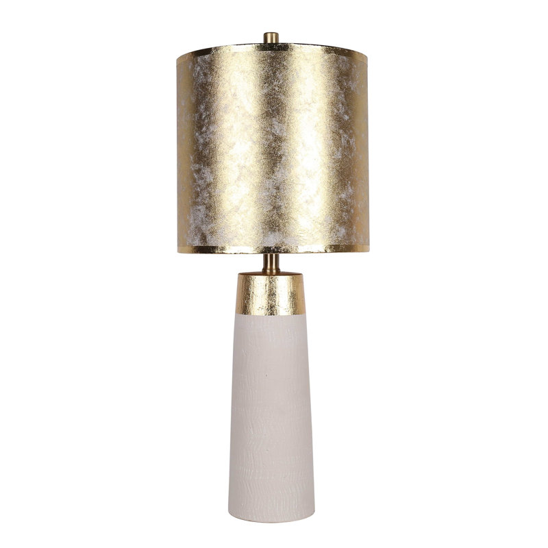 Luxe Radiance Ceramic Table Lamp - Off-White & Gold - Set of 2