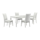 Picket House Furnishings Corinth Standard Height Dining Set In White-Table And Four Chairs