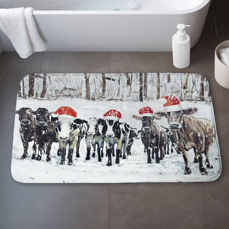 Hallfrid Microfiber Non-Slip Bath Mat, 34" W x 21" L