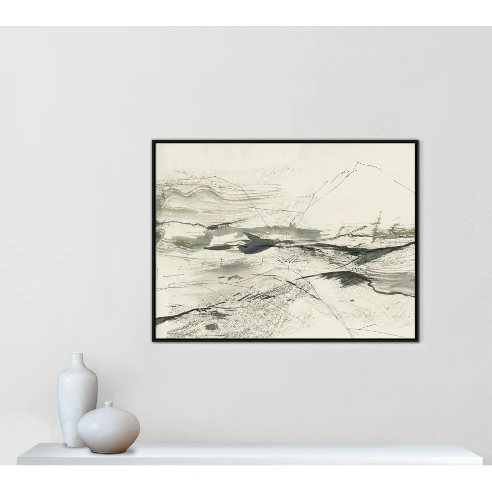 Green Sketches Print by PI Studio, 37.5" H x 49.5" W x 2" D, Espresso Floater Framed, No Mat