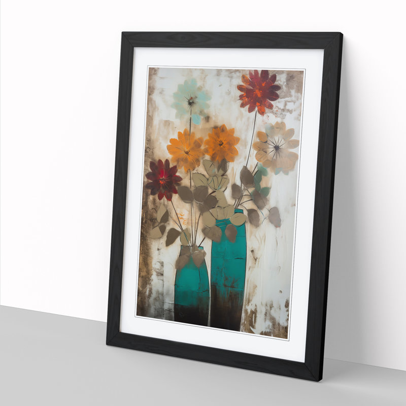 FRM-V0523-924X Flowers Mid Century Vol.1 - Print, Black