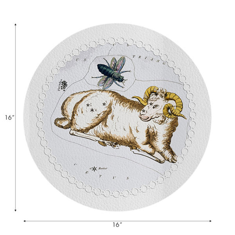 Napperon Zodiac Aries, Blanc