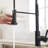 Commercial Black Kitchen Faucet With Pull Out Sprayer, Single Handle Single Lever Kitchen Sink Faucet-125225745