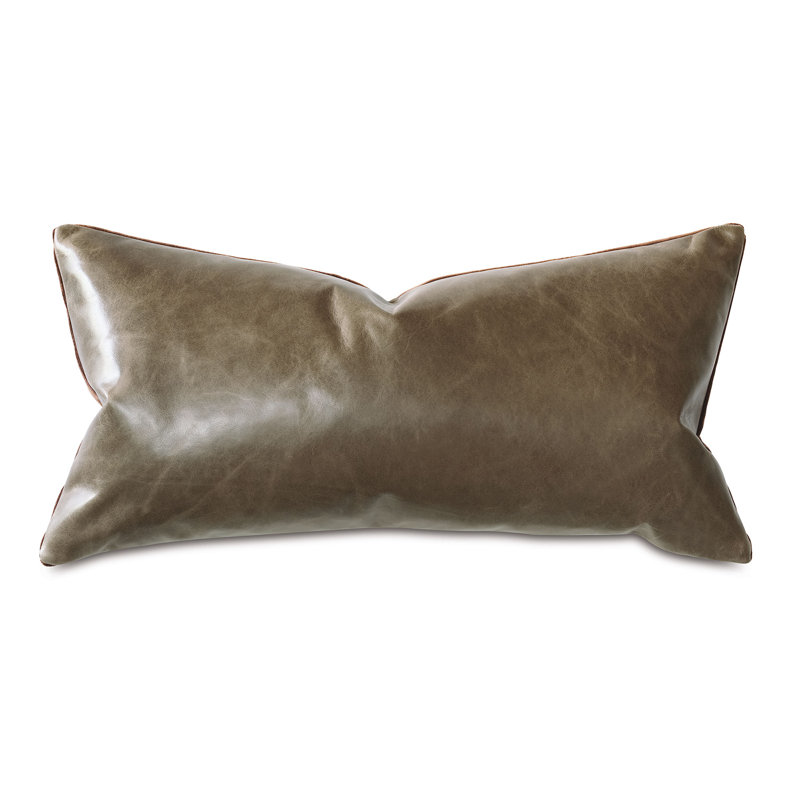 Housse et insert de coussin rectangulaire en cuir Tudor, Cacao