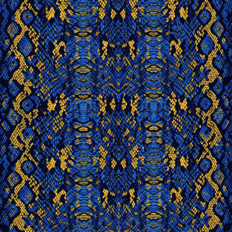 Couvertures à texture de peau de serpent, L 50 po x H 60 po, Bleu moyen / or foncé