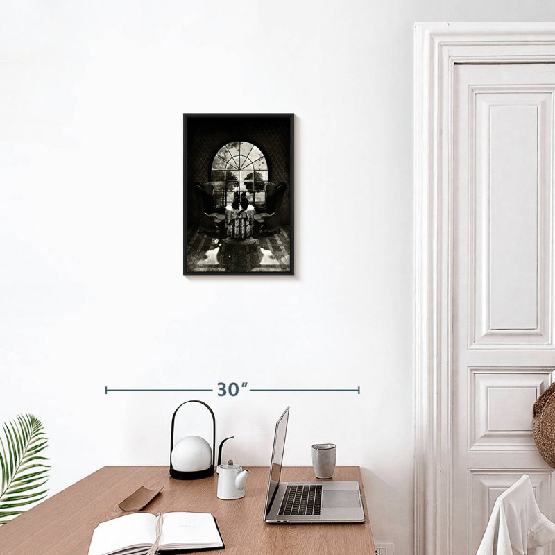 Crâne de chambre BW, 13 po x 19 po, Cadre flottant noir