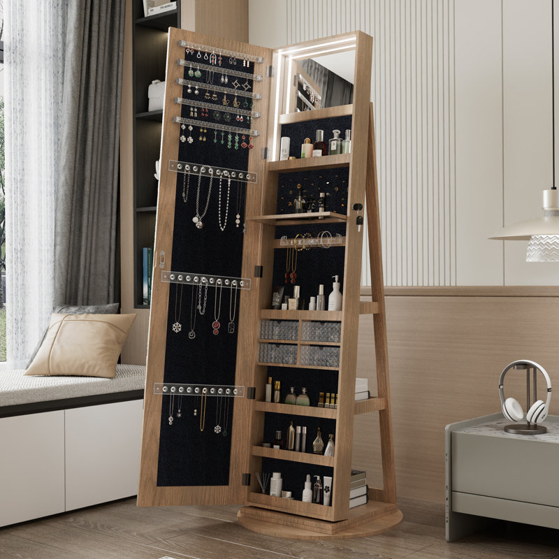 Armoire verrouillable pivotante à 360 ° avec miroir pleine grandeur