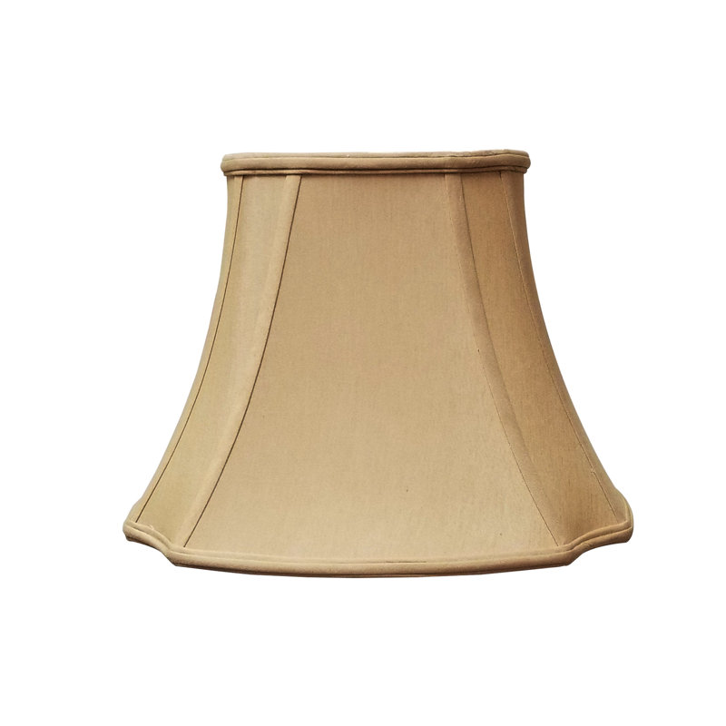Abat-jour ovale inversé en soie / cloche de shantung (araignée), Or antique, H 10,75 po x l 15 po x P 15 po