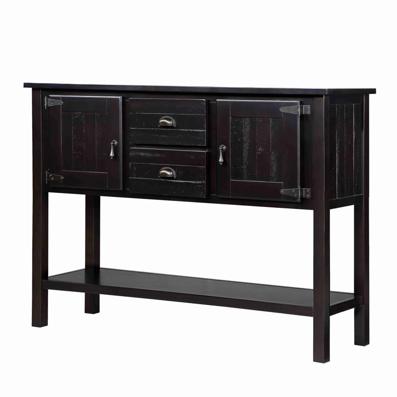 Retro 48.3" Sideboard,Entryway Table,Console Table,Sideboards Buffet Table with Bottom Shelf, Espresso