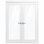 Solid French Double Doors Clear Glass Lucia 2166 White Silk Wood Solid Panel Frame Trims Closet Bedroom Sturdy Doors 84" x 96" (2* 42x96) Clear Glass