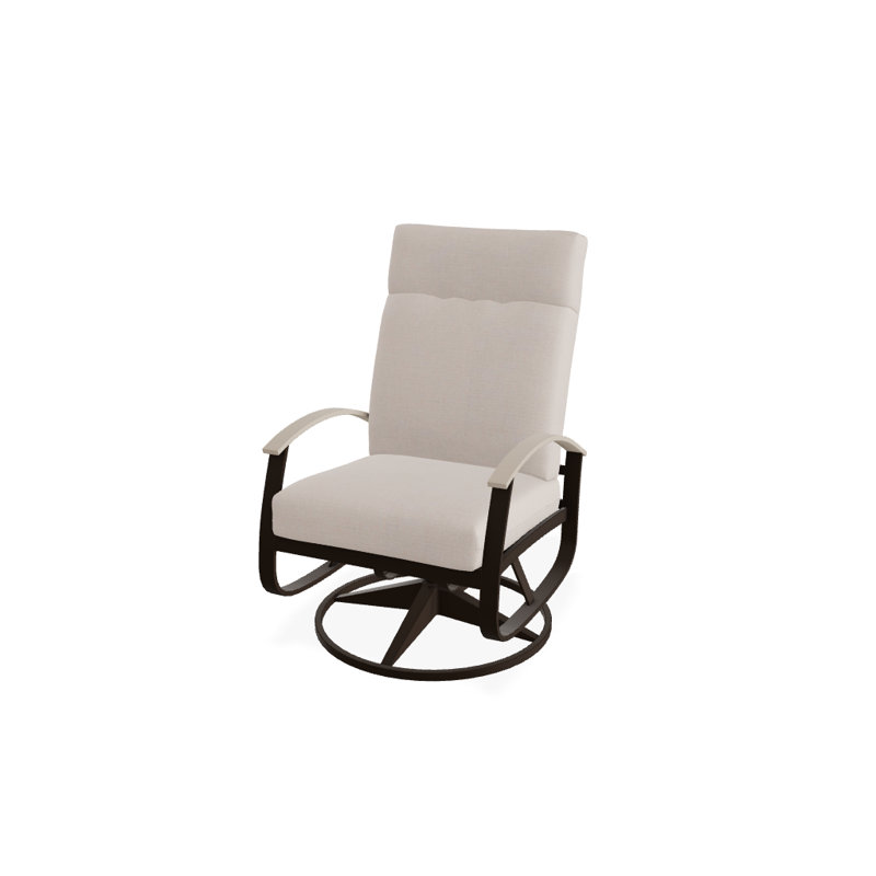 Belle Isle Outdoor Swivel Lounge Chair, Mineral Blue, Desert P60, Textured Kona