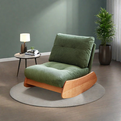 Chaise berçante confortable à dossier haut entièrement en bois