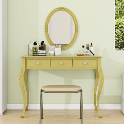 Meuble-lavabo 3 tiroirs avec miroir ovale