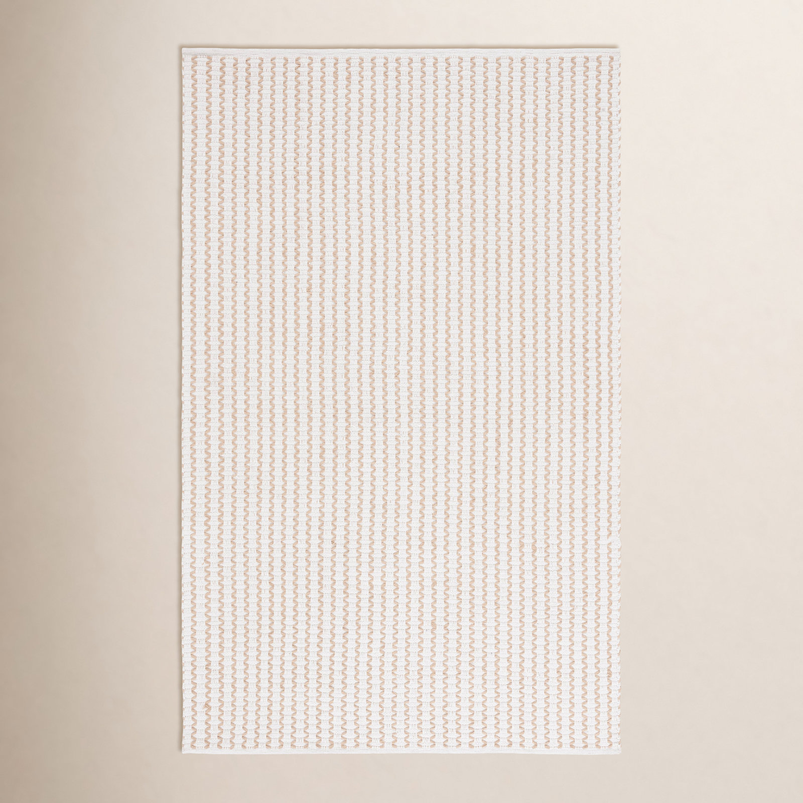 Hand-Woven Chevron Cotton Rug, Rectangle 4' x 6'