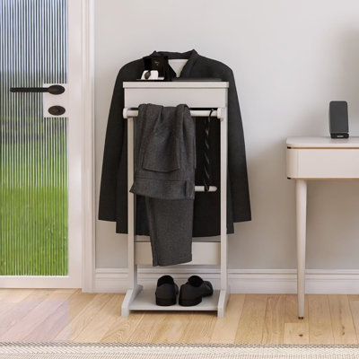 Valet Chair Wooden Valet Stand For Men, Clothing Rack With Hanger