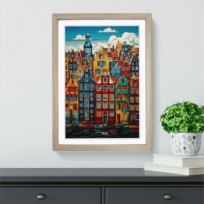 XYZ-FRM-V1223-1798 Amsterdam Geometric No.2 - Single Picture Frame Print on Wood