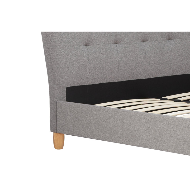 Cardi Upholstered Bed Frame, King, Grey