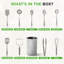 Ensemble d'ustensiles de cuisine en acier inoxydable 10 pièces Nutrichef - Outils de cuisson en métal - Comprend un porte-ustensiles, une cuillère, une cuillère à fente, un tourne-spatule, une spatule à fente, une louche, une fourchette à pâtes, u