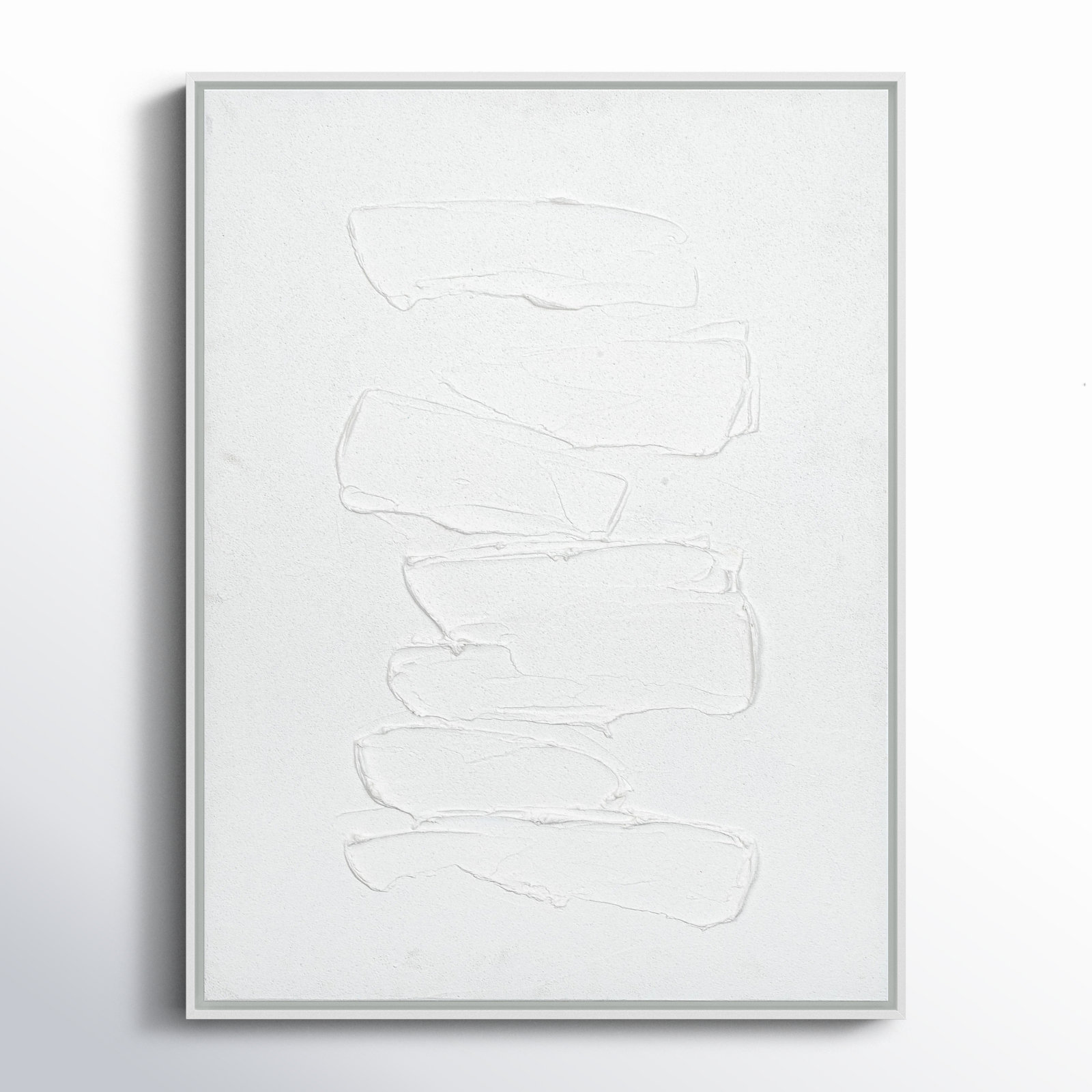Hemkund Abstract Painting, 25" H x 19" W, White