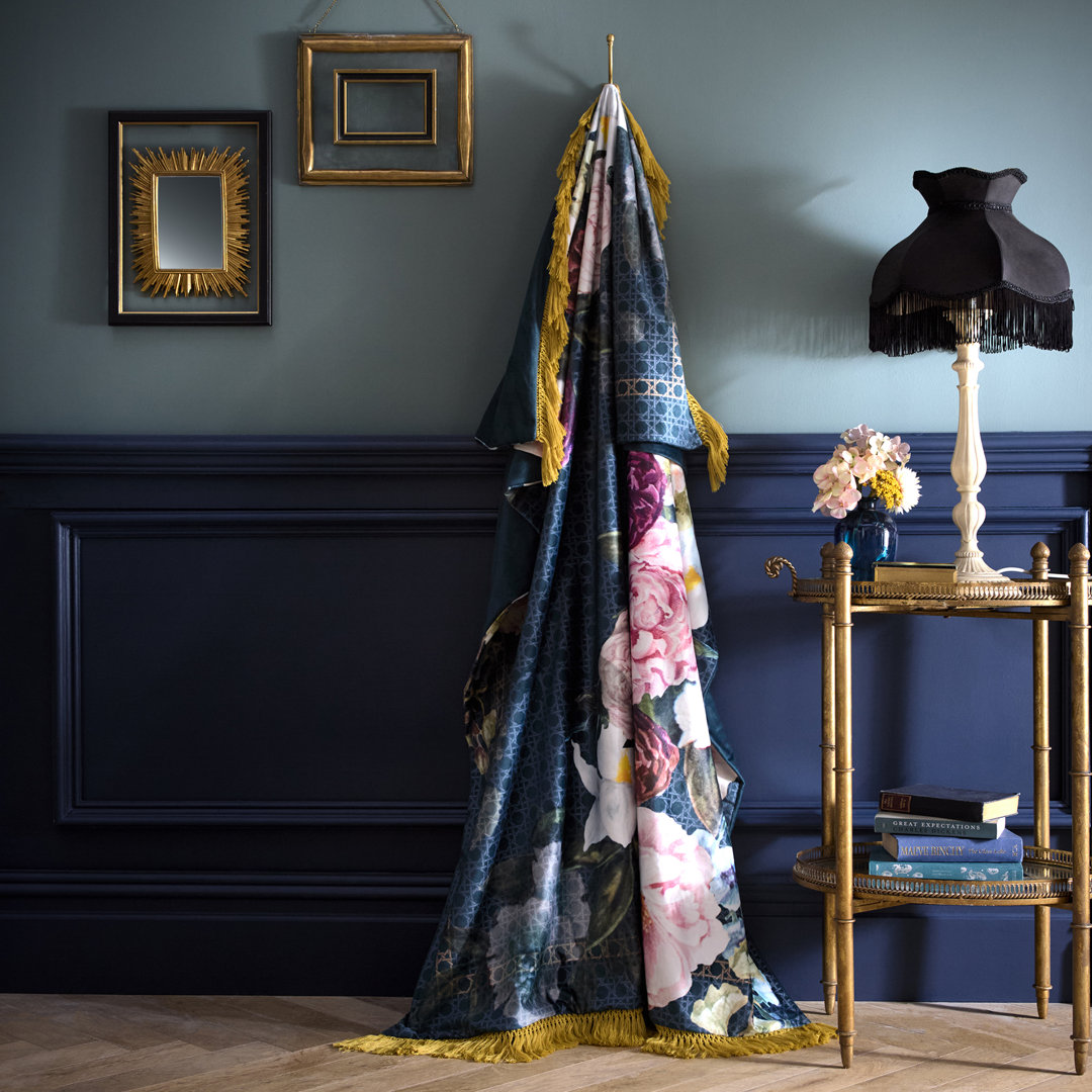 Laurence Llewelyn-Bowen Bouquet List Throw Blue
