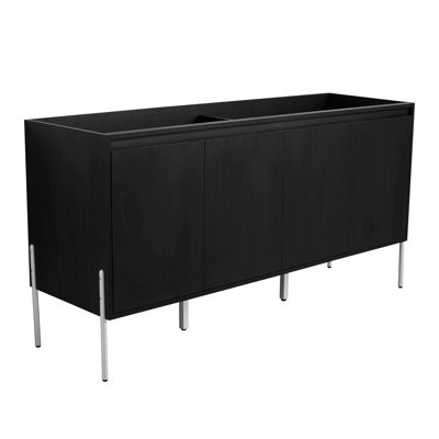 Freestanding Bathroom Vanity Whit Ceramic Sink, 2-Soft Closing Door, Oak, Plywood