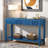 Modern Console Table With Striped Design, 2 Drawers And 2-tier Design-848461312