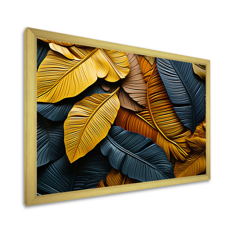 «Vibrant Leafs Field» sur impression sur toile, H 16 po x l 32 po x P 1 po, Encadrement doré
