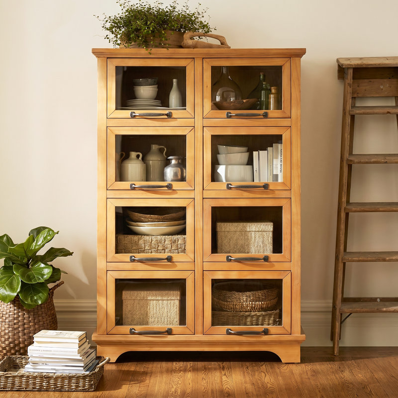 Armoire de rangement en bois moderne avec 8 portes en verre Varese