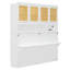 Lit escamotable simple avec armoire supérieure, lit pliable peu encombrant avec éclairage et port USB, blanc-1693293955