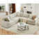 112" L-Shaped Sectional Sofa With Sloped Arm Design-Linen