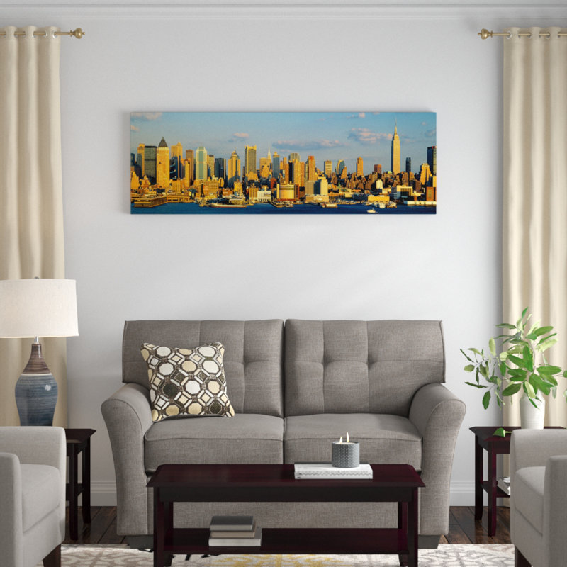 «Hudson River New York City», reproduction de photo sur toile, H 20 po x l 60 po x P 1,5 po, Toile tendue