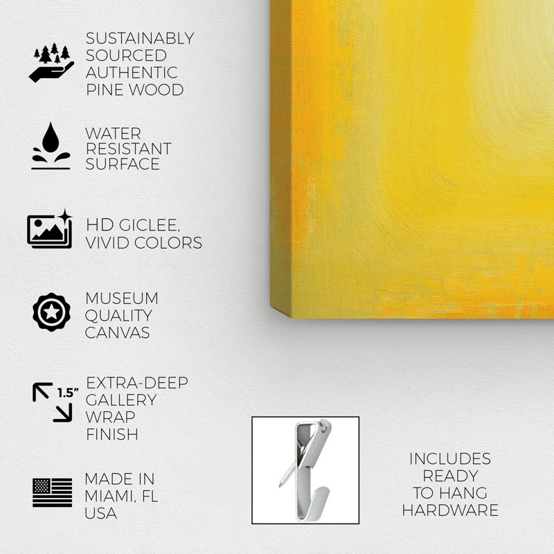 Jaune jaune cube - peinture sur toile, H 20 po x l 20 po
