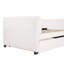 Beige Velvet Twin Size Daybed With Ergonomic And Expandable Trundle Convenient