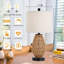Lampe de bureau tactile en osier tressé