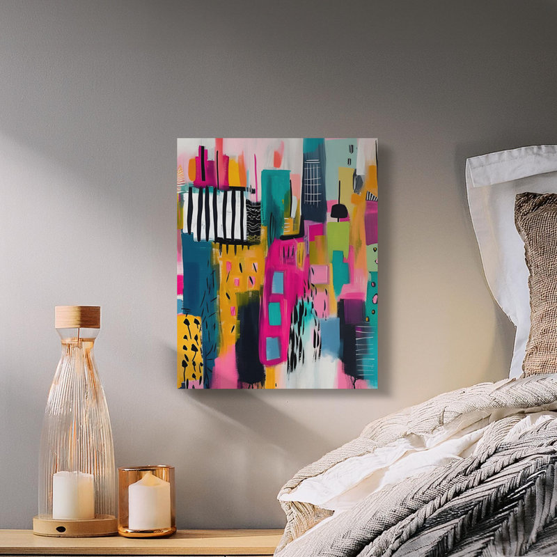 Abstract Cityscape Wall Art, Building Art, Modern Art Print, Home Decor, Living Room Art, Wrapped Canvas Wall Art, Home Lovers