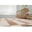 Tapis d'intérieur moderne brun clair à motif géométrique-516276650