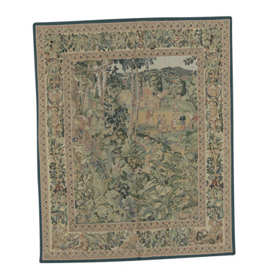 Tapis bleu et doré de haute qualité noué à la main