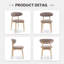  Solid Wood Upholstered Dining Chair - Ergonomic Curved Back, Comfort Fabric-1948387827-1965475786