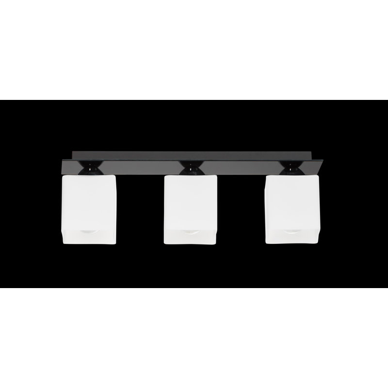 Kanisha Glass Semi Flush Mount, Black