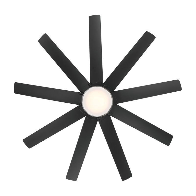 Ventilateur de plafond intelligent d'intérieur / extérieur à DEL 60 po Geovanni - Noir mat, Matte Black