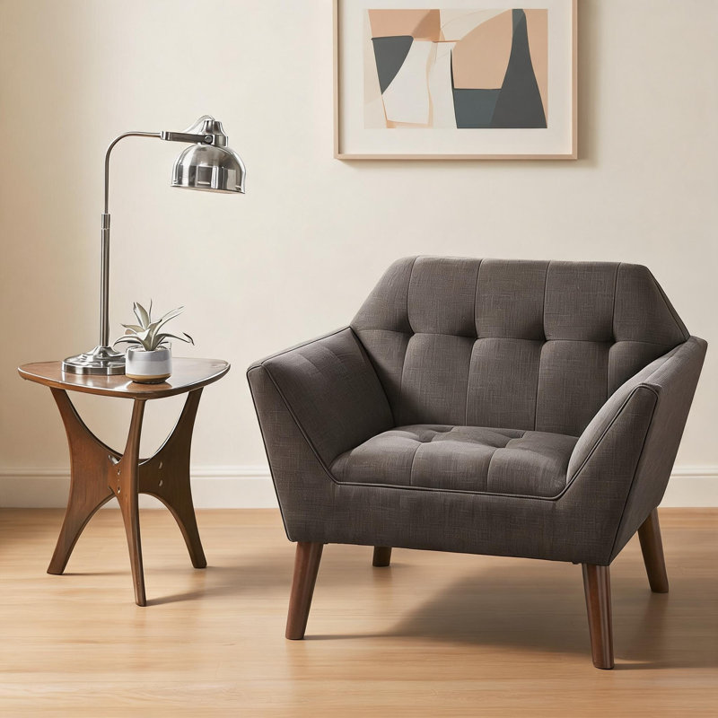 Fauteuil de salon en tissu de polyester bleu, Gris