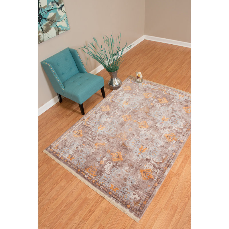 Tapis orange en polyester oriental oriental tissé à la machine 9 pi 8 po x 13 pi 2 po, Tapis de couloir 2 pi x 8 pi