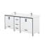 84 po L x P 22 po Meuble-lavabo blanc avec comptoir Scratch - comptoir en quartz et robinet - rangement à fermeture en douceur pour les fournitures de salle de bain-160088070