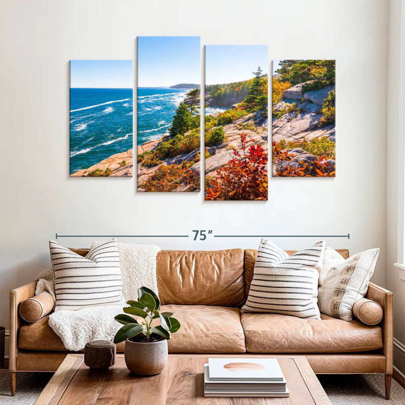 Gillard Maine Coastline Cliff, H 42 po x l 68 po