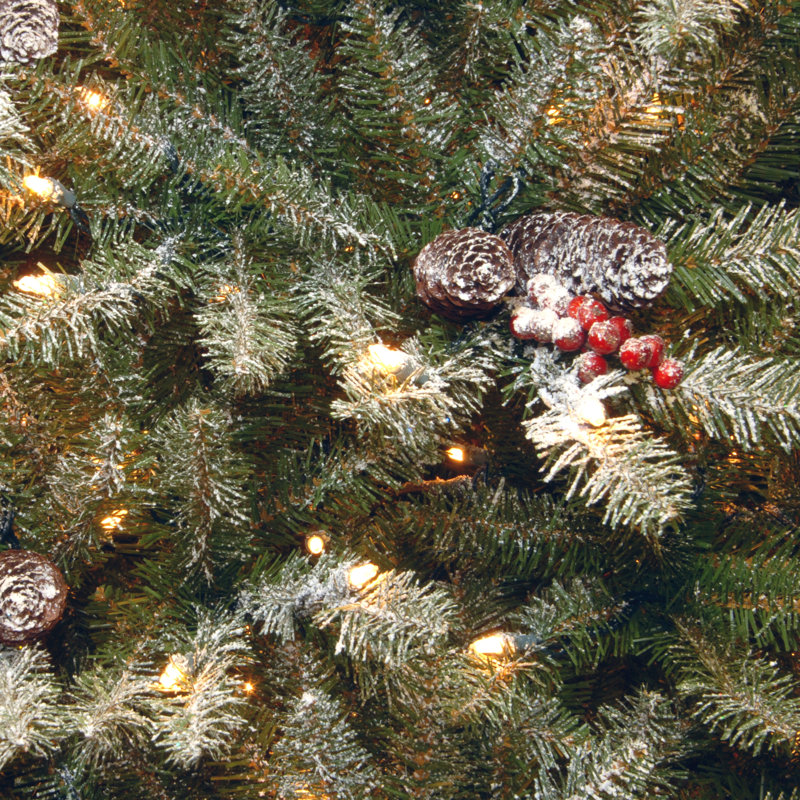 Dunhill Fir Slim 4.5' Hinged Artificial Christmas Tree with 350 Clear Lights, 7.5' H