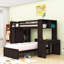 Lit superposé avec bureau, tablettes et tiroirs, garde-robe-119617994-119617996